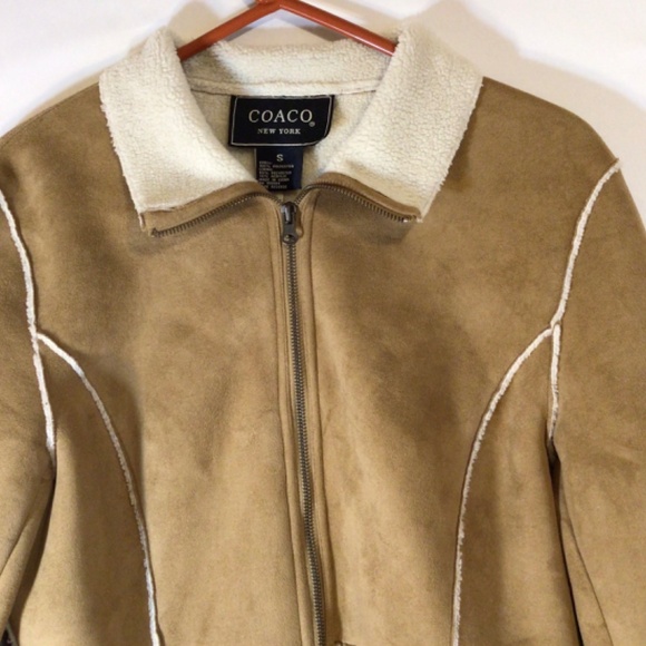 Coaco New York coat women’s size Small brown faux suede western hippie BoHo - Picture 3 of 10